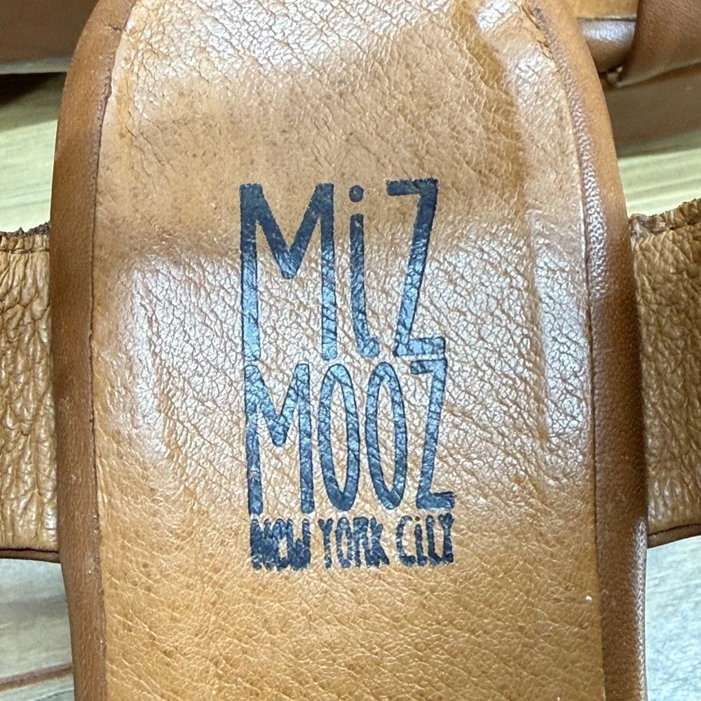 Miz Mooz Gill Sandals Womens 8 EU 38 Brown Leather Chunky Buckle Strap - Picture 7 of 8